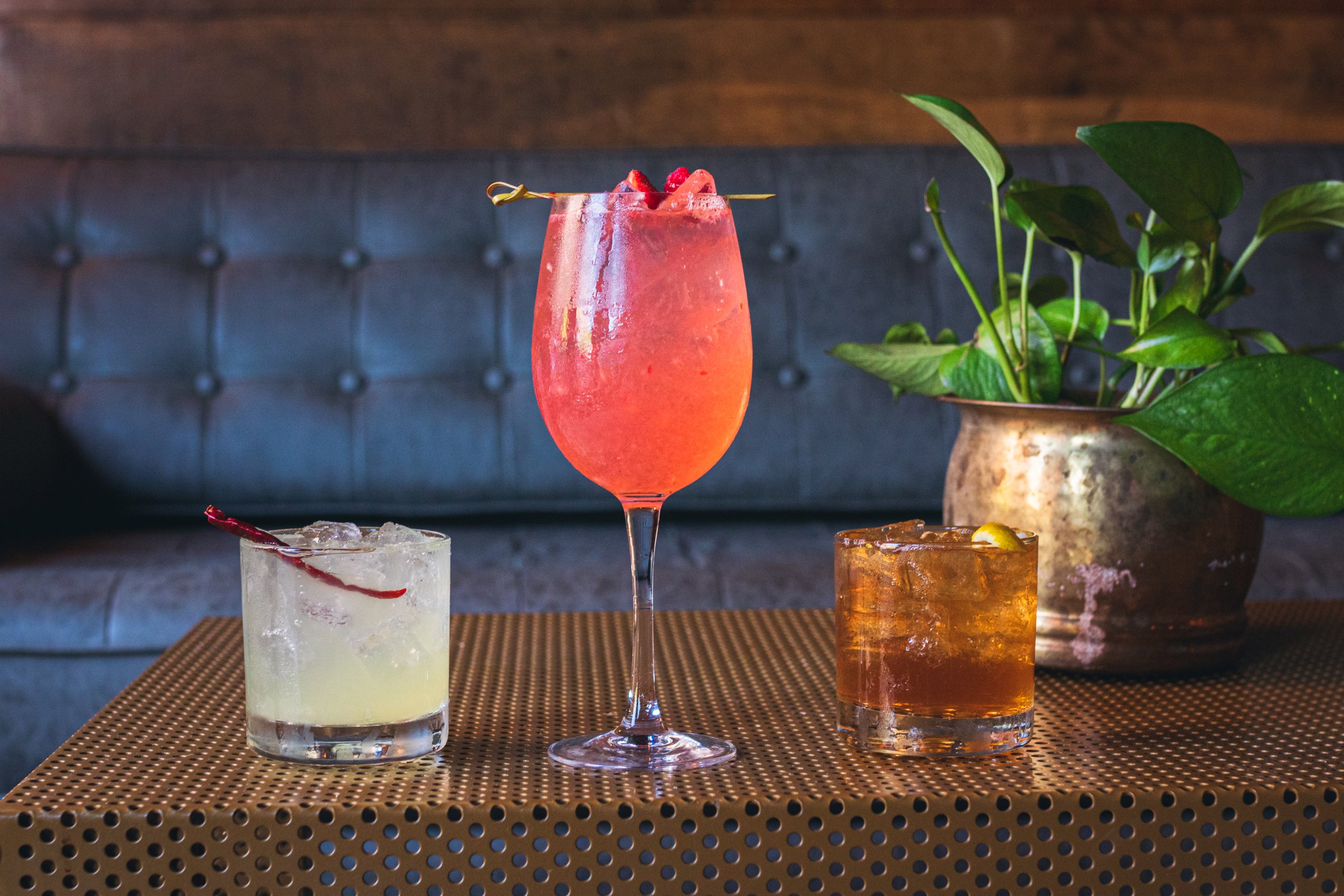 Three cocktails on the table at Slow Hand
